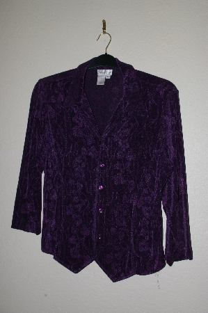 +MBADG #31-190  "Coldwater Creek Purple Fancy Floral Stretch Top"