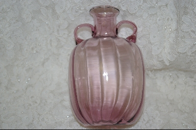 +MBA #61-0001   1980's  2 Piece Violet  Colored Glass Vase & Pitcher Set