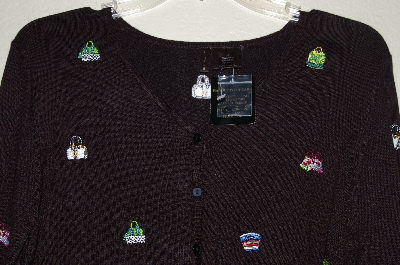 +MBADG #31-244  "Etoile Fancy Black Purse Embroidered Cadigan"