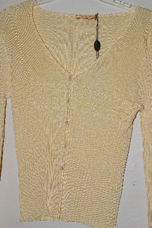 +MBADG #31-320  "Belldini Fancy Yellow Knit Cardigan"