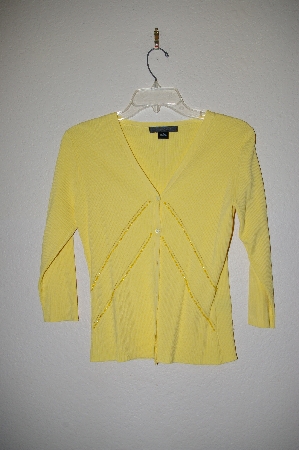+MBADG #31-280  "C'est City Fancy Yellow One Of A King Hand Beaded Cardigan"