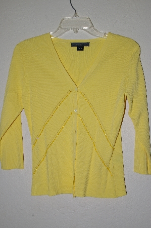 +MBADG #31-280  "C'est City Fancy Yellow One Of A King Hand Beaded Cardigan"