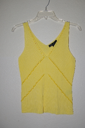 +MBADG #31-275  "C'est City Fancy Yellow Knit One Of A King Hand Beaded Tank"