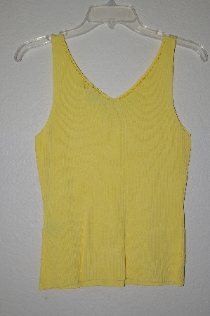 +MBADG #31-275  "C'est City Fancy Yellow Knit One Of A King Hand Beaded Tank"