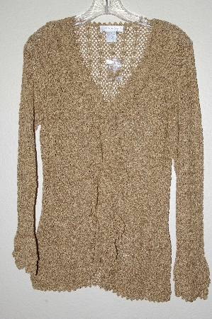 +MBADG #31-364  "Newport News Fancy Gold Crochet Cardigan"