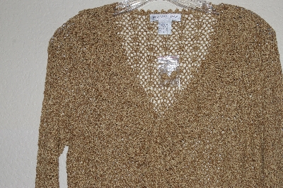 +MBADG #31-364  "Newport News Fancy Gold Crochet Cardigan"