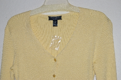 +MBADG #31-339  "Cable & Gauge Yellow Button Front Cardigan"
