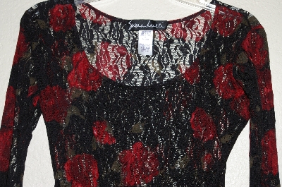 +MBADG #31-474  "Susan Lucci Fancy Black Lace & Rose Body Suit"