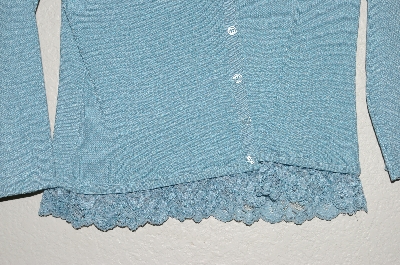 +MBADG #31-466   "C'est City Fancy Blue Knit Top With Lace Trim"