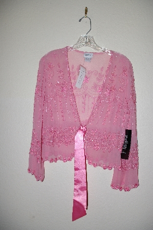 +MBADG #31-445  "Together Fancy Embelished Pink Silk Tie Bottom Jacket"