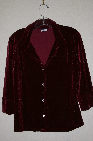 +MBADG #31-439  "Boston Proper Fancy Red Velvet Shirt"