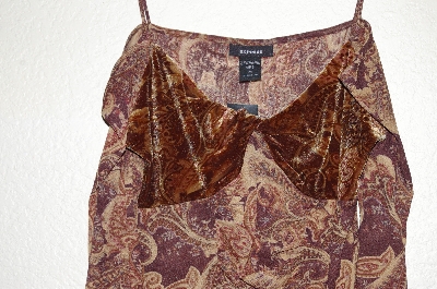 +MBADG #31-417  "Express Fancy Pattern Brown Stretch Top"