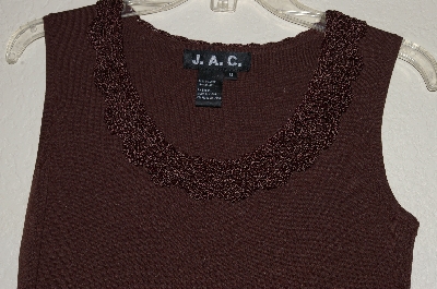 +MBADG #31-499  "J.A.C. Brown Knit Tank With Crochet Neckline"