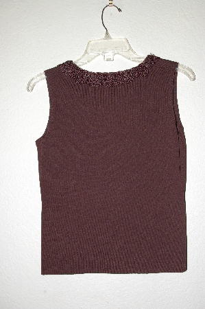 +MBADG #31-499  "J.A.C. Brown Knit Tank With Crochet Neckline"