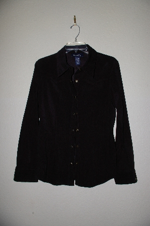 +MBADG #31-513  "Denim & Co Black Moleskin Stretch Western Shirt"