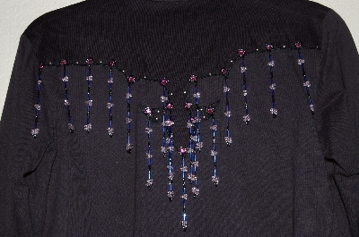 +MBADG #31-527  "Country Tease By Adobe Rose One Of A Kind Hand Beaded Western Shirt"