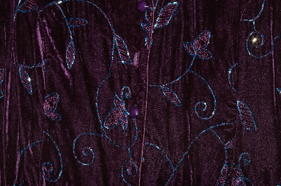 +MBADG #31-532  "Coldwater Creek One Of A Kind Purple Velvet Hand Beaded Jacket"