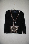 +MBADG #31-556  "Boston Proper Black Knit Fancy Embelished Cardigan"