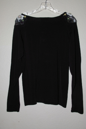 +MBADG #3-015  "Victor Costa Floral Embelished Black Sweater"
