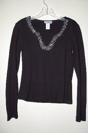 +MBADG #3-020  "Body Central Black Bead Embelished Sweater"