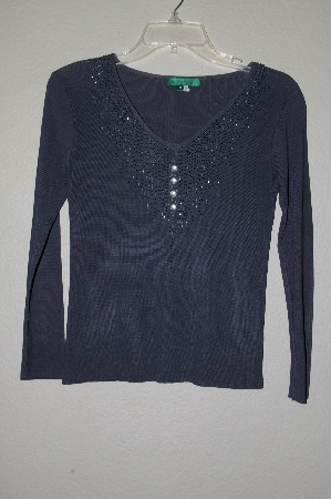 +MBADG #3-036  "Everyday Grey Bead Embelished Sweater"