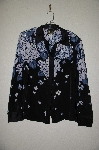 +MBADG #3-071  Bob Mackie's 100% Silk Hydrangea Print Beaded Blouse"