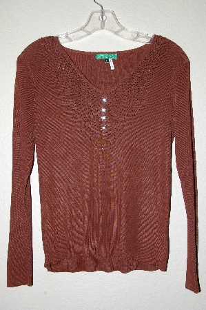 +MBADG #3-099  "Everyday Brown Knit Embelished Sweater"