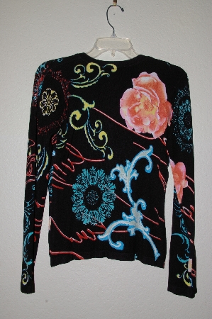 +MBADG #28-526  "Parisline Fancy Black Knit Embelished Sweater"