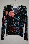 +MBADG #28-526  "Parisline Fancy Black Knit Embelished Sweater"