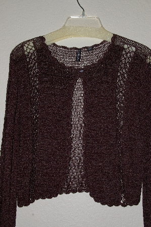 +MBADG #28-464  "Venini Fancy Brown Crochet Cardigan"