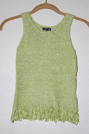 +MBADG #26-060  "Q Point Lime Green Fancy Knit Tank"