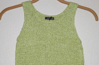 +MBADG #26-060  "Q Point Lime Green Fancy Knit Tank"