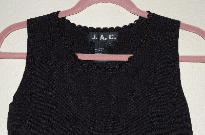 +MBADG #26-021  "J.A.C. Black Knit Tank With Crochet Trim Neckline"