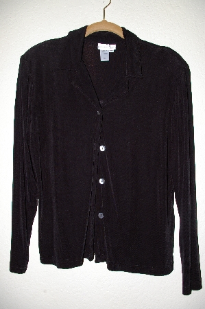 +MBADG #26-027 "Coldwater Creek Black Stretch Button Front Cardigan"
