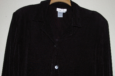 +MBADG #26-027 "Coldwater Creek Black Stretch Button Front Cardigan"