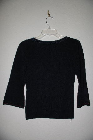 +MBADG #26-030  "J.A.C. Black Knit Floral Embroidered Sweater"