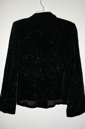 +MBADG #26-136  "Susan Bristol Fancy Black Velvet Beaded Jacket"