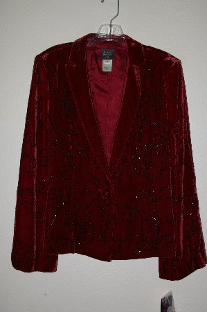 +MBADG #26-147  "Susan Bristol Fancy Red Velvet Beaded Jacket"