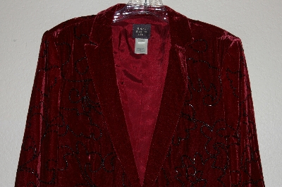 +MBADG #26-147  "Susan Bristol Fancy Red Velvet Beaded Jacket"