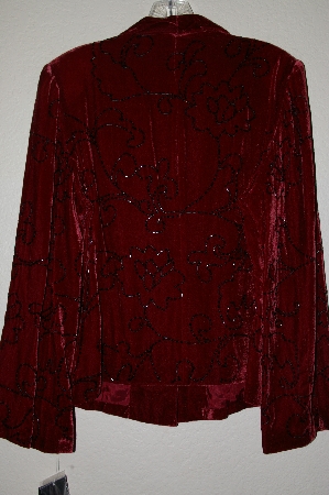 +MBADG #26-147  "Susan Bristol Fancy Red Velvet Beaded Jacket"