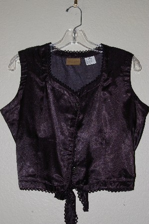 +MBADG #11-135  "Wranger Black Satin Tie Back Top"