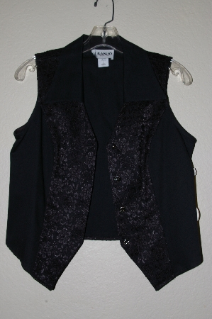 +MBADG #11-124  "Banjo Fancy Black Lace Trim Vest Shirt"