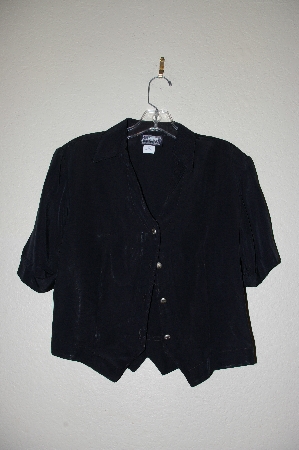 +MBADG #11-079  "Roughrider Glossy Black Button Front Western Shirt"