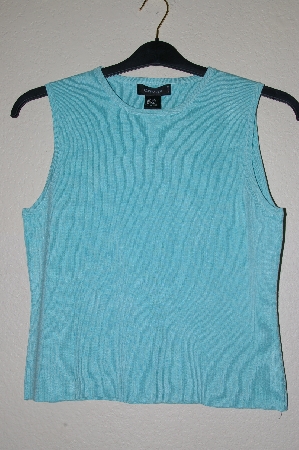 +MBADG #55-185  "City Silk Light Blue Knit Top"