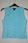 +MBADG #55-185  "City Silk Light Blue Knit Top"