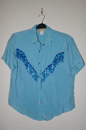 +MBADG #55-189  "New Frontier One Of A Kind Hand Beaded Western Shirt"