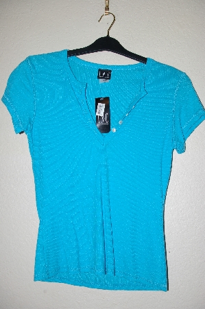 +MBADG #55-197  "I.N.C Blue Button Front Stretch Top"