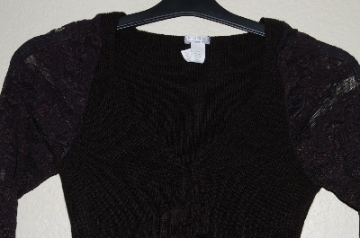 +MBADG #55-201  "XOXO Fancy Black Lace Sleve Knit Sweater"