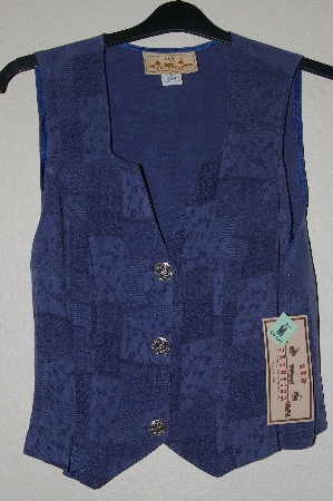 +MBADG #55-214  "New Frontier Fancy Blue Button Front Vest Top"