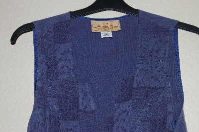+MBADG #55-214  "New Frontier Fancy Blue Button Front Vest Top"